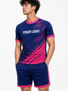 Ensemble de maillots de football sublimés pour hommes, manches courtes, polyester respirant, uniforme de football, col rond, coupe athlétique - Product Image 4