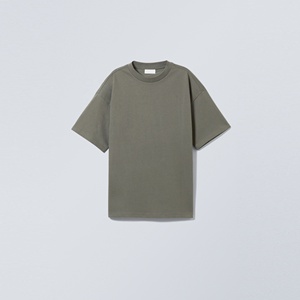 T-shirt pour homme 100% coton de haute qualité coupe ample Boxy uni surdimensionné anti-rétrécissement anti-rides lettre arrondie - Product Image 5