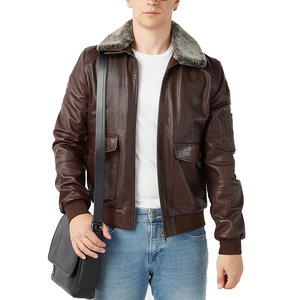 Men's 100% Polyester Thick Cotton-Filled Leather Jacket Stand Collar <b>Covered</b> <b>Button</b> Patchwork Design Windproof Breathable High - Product Image 1