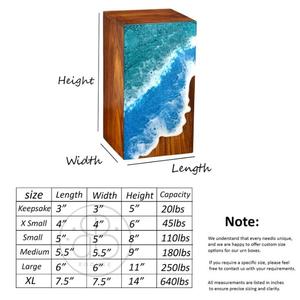 Urne funéraire artisanale en résine motif vague océanique, souvenir commémoratif côtier, personnalisable - Product Image 3