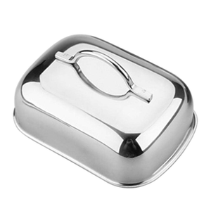 Caja de mantequilla de acero inoxidable de alta calidad con acabado transparente para restaurante. - Product Image 6