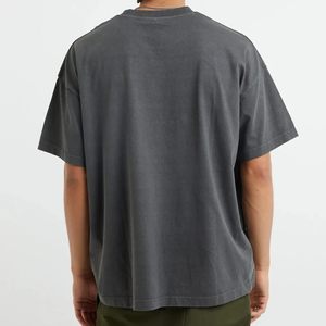 Camisetas de Moda con Cuello Alto, Corte Regular, Estilo Vintage, Tejido Grueso, 100% Algodón Orgánico, Hombros Caídos, Tallas Grandes - Product Image 3