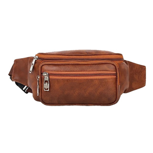 Designer Unisex Leather Waist <b>Bag</b> with Zipper Closure Large Capacity for Running & Travel Waterproof Genuine Leather Belt <b>Bag</b> - Product Image 1