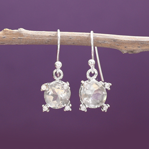 Silver Plated Amethyst <b>Dangle</b> <b>Earrings</b> Romantic Women's Jewelry Gift for Anniversary Fashionable Gemstone Stud <b>Diamond</b> Pearl - Product Image 2