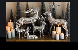 Silver Metal Deer Figurine Handmade <b>Christmas</b> Tabletop Decor Animal Sculpture Modern Design Living Room Housewarming Diwali - Product Image 3