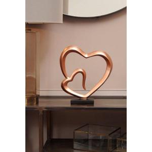 Copper Finish Decorative Heart Sculpture Contemporary Metal <b>Art</b> Decor Tabletop Home Decoration Valentine's Day Gift & <b>Objects</b> - Product Image 1