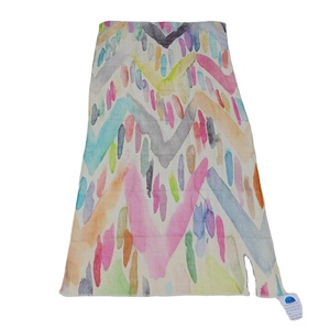 Bufanda de tela tejida de lino Modal con estampado Digital de arcoíris de fabricante indio, diseño de chal de cabeza de Color sólido, precio bajo - Product Image 2