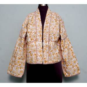 Chaqueta Kantha vintage de la mejor calidad con estampado serigrafiado, chaqueta de algodón tejida unisex, hecha a mano, sostenible y transpirable para otoño. - Product Image 1