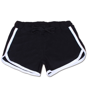 <b>Women's</b> <b>Black</b> Oxford Fabric Lace Trim Knitted <b>Shorts</b> Mid Elastic Waist Casual Breathable Regular Fit Dot Pattern 100% Cotton - Product Image 2