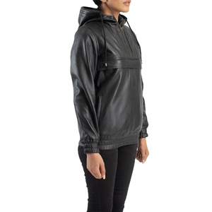 Chaqueta Cortavientos Anorak de Cuero Casual para Deportes, Chaqueta de Cuero Vacuno Personalizada al por Mayor para Mujer - Product Image 4