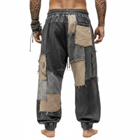 Pantalon Harem Baggy Homme Taille Moyenne Patchwork Respirant Personnalisé OEM Vente en Gros