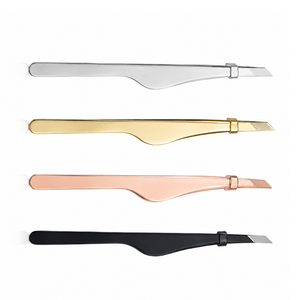 Precision Slant Tip Eyebrow Tweezers Stainless Steel Durable Makeup Tools Modern Design Silver Gold <b>Rose</b> Gold <b>Black</b> - Product Image 2