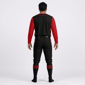 ชุดเบสบอลชาย เสื้อเจอร์ซีย์สีพื้น กางเกงขายาว แขนครึ่งตัว ระบายเหงื่อได้ดี เอวยางยืด ปรับขนาดได้ ใส่ได้ทุกฤดู ระบายอากาศได้ดี - Product Image 2