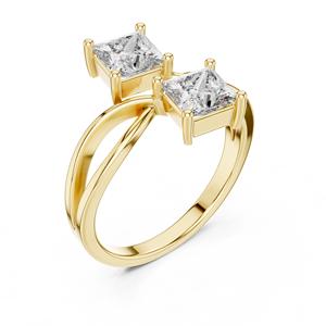 Bague de fiançailles solitaire en diamant de taille princesse cultivé en laboratoire certifié VDS IGI |   Or massif 14 carats plaqué rhodium blanc D.E. Couleur - Product Image 5