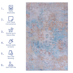 Set di Tappeti Lavabili MAVAL Gialli 3x5, Tappeto in Stile Orientale 3 X 5 Giallo - Product Image 6
