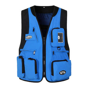 Chaleco de Trabajo Unisex con Múltiples Bolsillos, Material de Poliéster Transpirable, Color Negro y Beige - Product Image 4