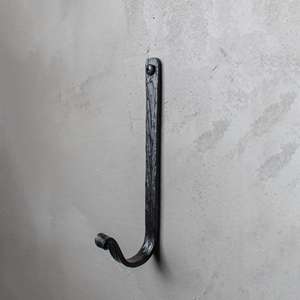Crochet mural en fer forgé à la main, robuste, simple, rustique, pour organiser manteaux, chapeaux, serviettes, cuisine, salle de bain, entrée - Product Image 2