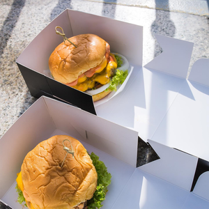 Cajas De Papel Cuadradas Personalizadas Para <span class=keywords><strong>Hamburguesas</strong></span>, Papas Fritas, Nuggets De Pollo Personalizadas Caja De Packaging Hamburguesa - Product Image 5