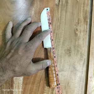 Cuchillo artesanal de hueso de búfalo blanco con mango de madera, utensilio natural para cocina y comedor a precio económico. - Product Image 2