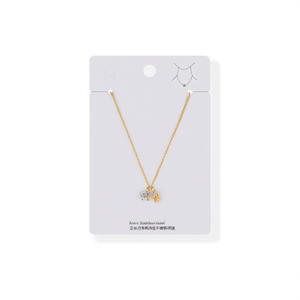 Collier pendentif rectangulaire Ziwei en acier inoxydable plaqué or, bijoux minimalistes pour tous les jours, unisexe - Product Image 2