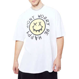 T-shirts pour hommes en coton imprimé 3D avec lettres en relief, coupe régulière, 300 GSM, écologiques, séchage rapide, style streetwear - Product Image 1