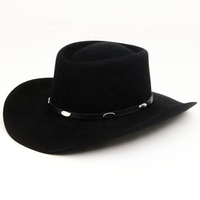 Promotion 2024 Vente en gros Chapeau de cowboy western classique en feutre à large bord avec boucle, logo personnalisé imprimé, unisexe, pour sport, décontracté, pêche, voyage