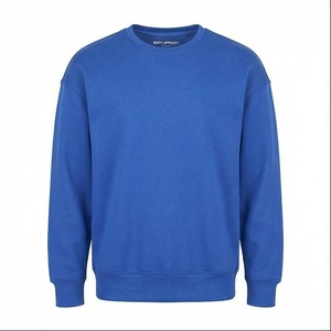 Sweat-shirt en tricot bleu uni à col rond pour homme, coupe classique, style décontracté, Amérique du Nord - Product Image 1