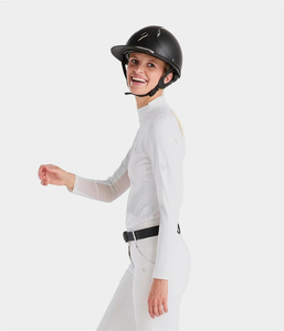 Chemise d'équitation professionnelle pour femmes, manches courtes, légère, respirante, haut de sport équestre, chemise avec logo personnalisé - Product Image 2