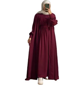 Robes en soie islamiques musulmanes pour femmes, design 2024, Abaya respirante, antistatique, légère, longue - Product Image 3