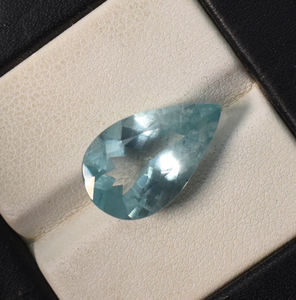 Pierre précieuse naturelle bleu aigue-marine coupe poire pierre précieuse en vrac pour bijoux bague du Brésil pierre précieuse coupe poire à facettes - Product Image 3