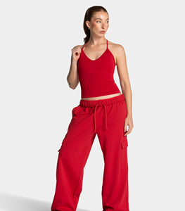 Pantalones Deportivos Personalizados para Mujer, de Cintura Alta, Forrados de Felpa de Algodón, Cintura Elástica Suave, Pierna Ancha, Casuales, para Yoga, con Bolsillos - Product Image 3