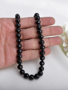 Cuentas facetadas de espinela negra natural de 8 mm a 9 mm, naturales, para la elaboración de joyería fina, cuentas de piedras preciosas - Product Image 4