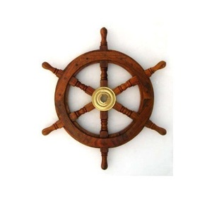 Wooden <b>Ship</b> <b>Wheel</b> Coastal Harbor Keepsake Developed to Inspire Marine Themed Spaces with Timeless Decorative Appeal - Product Image 1