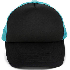 Casquette Trucker Unisexe Noire et Teal en Maille, 6 Panneaux, Réglable, Fermeture Snapback, Couleur Unie, Respirante, Imperméable, Broderie 3D, Décontractée, Extérieur - Product Image 3