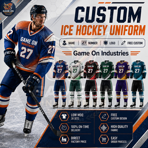 Quick Dry Team Wear Private Lable Lightweight Durable OEM ODM Breathable Long Sleeve Custom Sublimated Ice Hockey Uniform Sets - Product Image 3