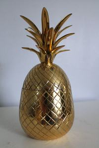 Vajilla Vintage de Piña de Latón Fundido, Decoración de Metal, Estilo Vintage - Product Image 2