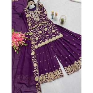 Conjunto de Traje de Fiesta de Chifón de Diseñador con Bordado y Lentejuelas, Atuendo Elegante para Boda - Product Image 5