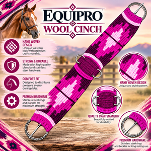 EQUIPRO Halter de Cuero y Lana con Patrón Rosa y Anillas Metálicas, Diseño Ajustable para Caballos - Product Image 2