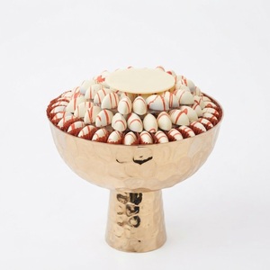 Bol à chocolat rond en acier inoxydable de luxe avec finition argentée polie, plateau à dessert gourmet fait main pour la décoration de mariage et d'hôtel - Product Image 3