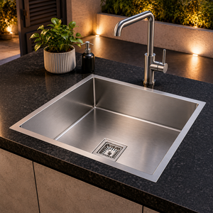 Brushed Stainless Steel Single Bowl Undermount <b>Kitchen</b> <b>Sink</b> 304 Grade Rectangular Modern <b>Sink</b> - Product Image 4