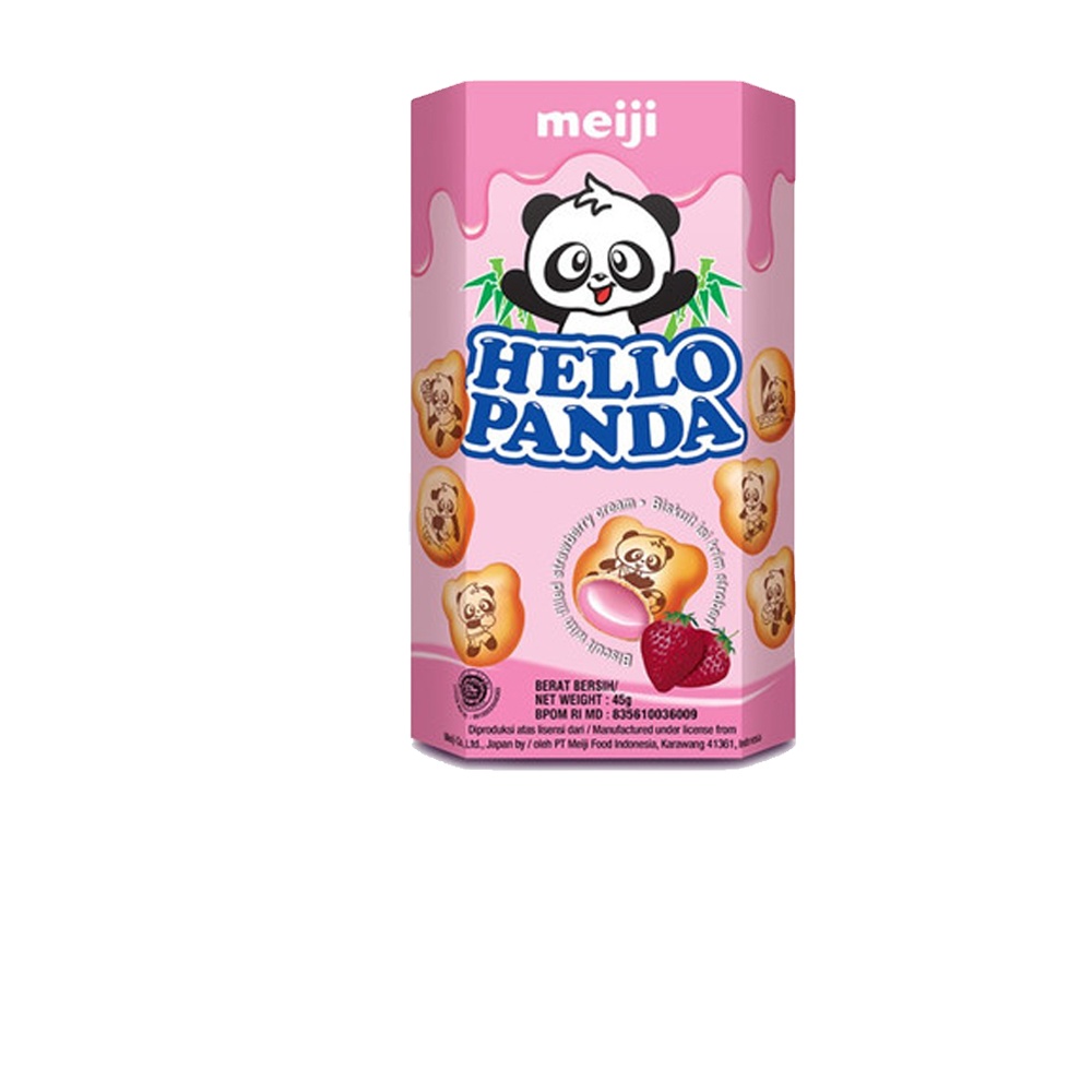 Оптовая продажа, печенье Hello Panda, 45 г, картонная упаковка с рисунком клубники, сладкая Упаковка из Индонезии