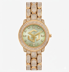 Luxury Iced Out Moissanite Diamond Hip Hop Quartz <b>Watch</b> Men Polygon Analog Wristwatch - Product Image 2