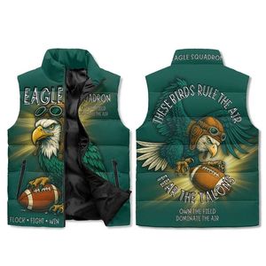 Custom Puffer <b>Vest</b> <b>White</b> Black Snowflake Print Sleeveless Padded Jacket Zip Up Winter Warm - Product Image 4