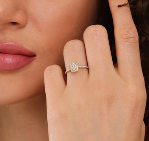 Anillo de Compromiso y Boda de Lujo con Diamante Cultivado en Laboratorio, Chapado en Oro, Certificado IGI, Corte Brillante Redondo, en Tendencia - Product Image 3