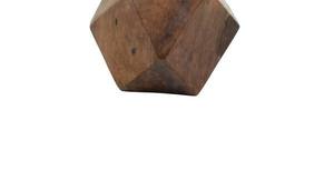 Brûleur d'encens en bois à facettes géométriques en gros, encensoir en bois de manguier naturel avec incrustation métallique dorée, décoration de bureau moderne - Product Image 4