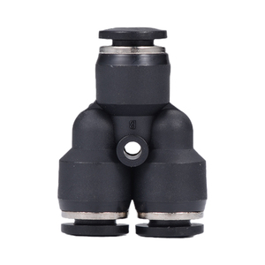 Pièces de systèmes CVC de haute qualité, connecteur pneumatique rapide de type T et de type Y noir (réducteur en T PE/PEG/PY/PW 6/8/10 mm) - Product Image 1