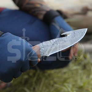 Cuchillo de Caza de Acero de Damasco Hecho a Mano Personalizado OEM, Cuchillo EDC de Hoja Fija para Camping y Actividades al Aire Libre con Funda de Cuero, Regalo - Product Image 6