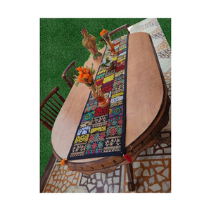 Chic 100% GOTS Certified Cotton Handcrafted Boho Rajasthani Embroidered Patchwork Eco-Friendly 72 X 14 Inch <b>Table</b> Weddings - Product Image 3