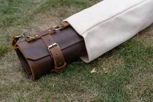 Étui de transport pour couteaux de chef en cuir véritable, anti-odeur, avec fermeture sécurisée par sangle, organiseur d'outils de cuisine portable - Product Image 4