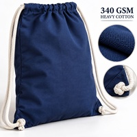 Sac à dos en toile de coton naturel en gros, sac à cordon personnalisé avec logo, sac à dos promotionnel écologique